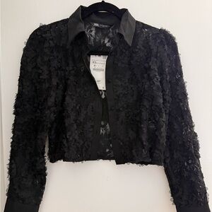 Zara Sheer Floral Lace Blouse